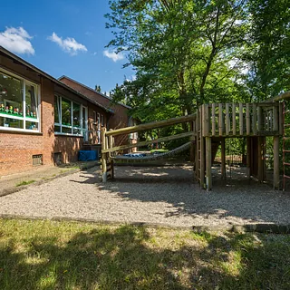 Außenansicht der evangelischen Kindertagesstätte Kassel-Wolfsanger.